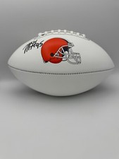 Myles Garrett Signed Full Size White panel Football COA Holo Cleveland Browns