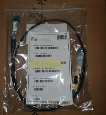 Câble DAC Twinax Cisco SFP-H10GB-CU1M - 1 Mètre, 10 Gb/s, Pour Connexion Directe SFP+ Entre Switches/serveurs