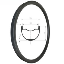 29er XC AM Mountain Bike Rims Carbon Tubeless Hookless Bicycle Rims 28x36mm 28H