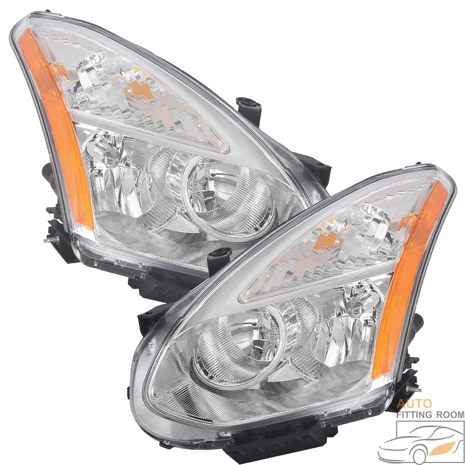 Headlights For 2008-2013 Nissan Rogue 14-15 Select Chrome Headlamps Left + Right Foto 2 de 4