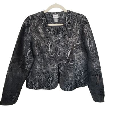 Chico's Blazer Size 1 Blazer Jacker Women Paisley Jacket Women Arusha Selian NEW