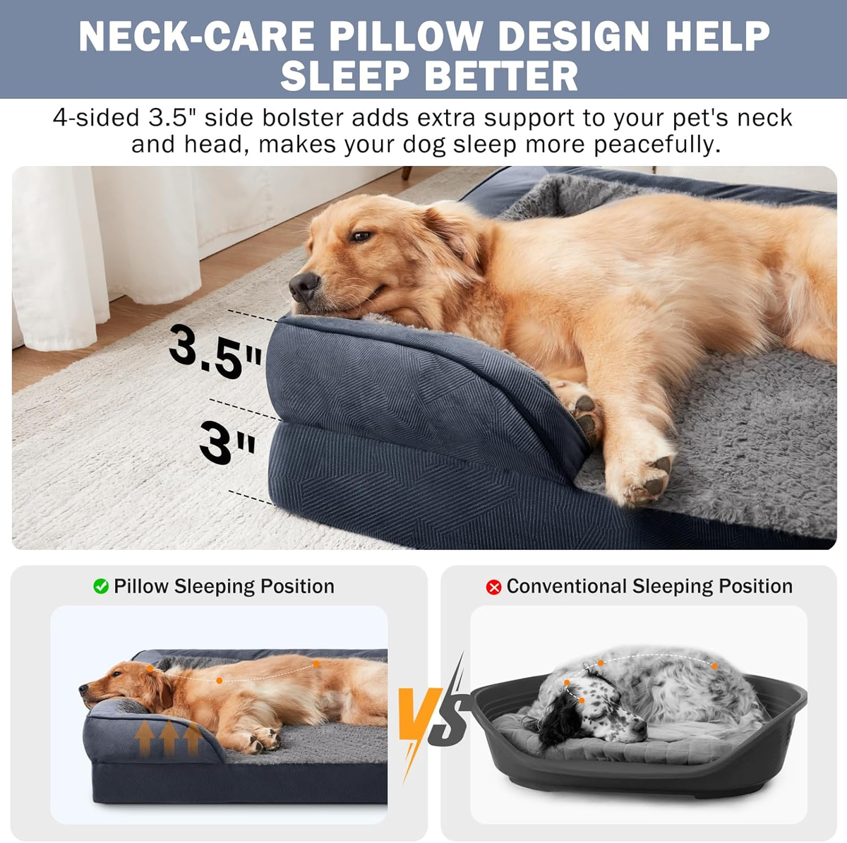PillowPrim Hondenbed, meubels voor dieren, kattenbed, afneembare overtrek, hondenmand, hondenbed, slaapplaatsen, hondenbank, beige, L 78x47 cm