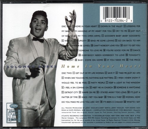 Solomon Burke - Home In Your Heart ( CD 1992 Rhino/Atlantic Records 2 Disks ) - Picture 2 of 2