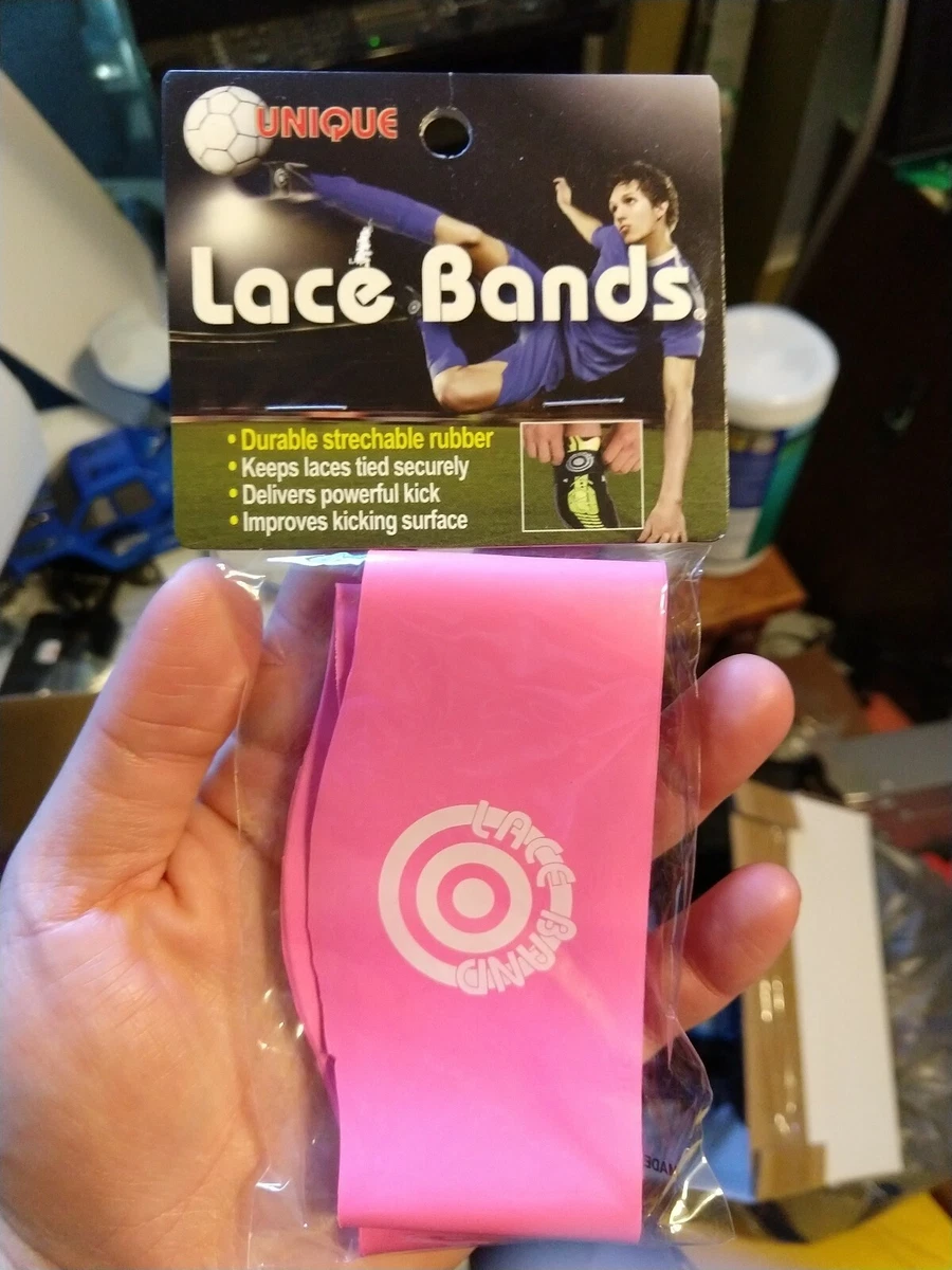 Unique Sports Soccer Shoe Lace Cover Bands Pair 2 Pack Neon Pink