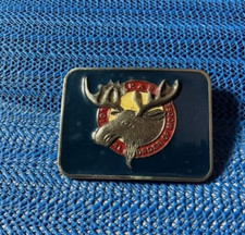 Loyal Order of Moose PAP Belt Buckle Cast Metal Epoxy Front 2013
