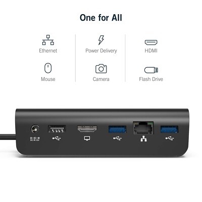 VAVA 8 in 1 HUB - USB C Dockingstation 100W, 4K HDMI ,RJ45 MAC PC ,USB 3. 