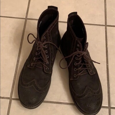 Waxed suede Eastland derby style wingtip boots 10D Wingtip Suede Work Boots main image 4