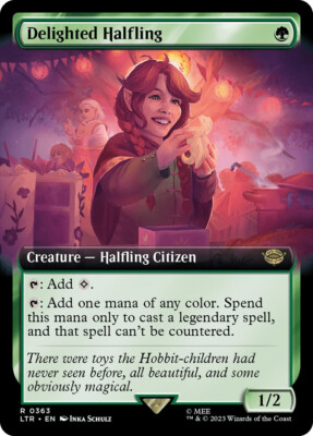 MTG Delighted Halfling Extended Art - The Lord of the Rings #363