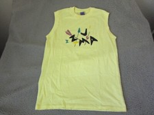 Vintage Zuma Shirt Mens Large Yellow Made in USA 80s Surf Skate Surfing Tank