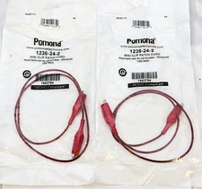 2 (LOT) OF POMONA B-24-2 BANANA PLUG PATCH CORD