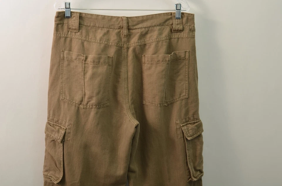 Pantalones cargo Indigo Palms para hombre 34X29 lino algodón oliva pierna recta Foto 4 de 4