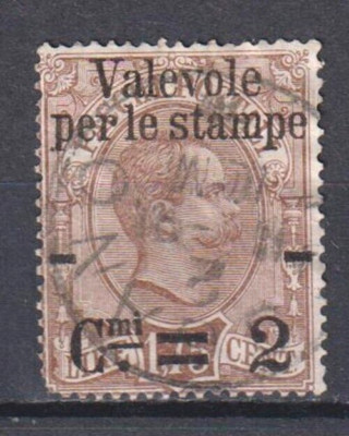 KINGDOM UMBERTO I 1890 overprinted packages 2 c. on 1.75 L. sass 55 USED
