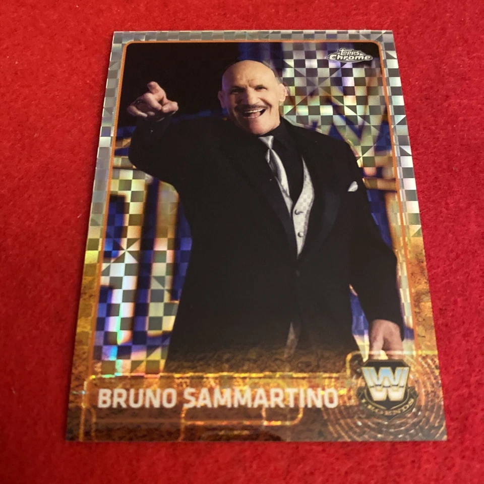 Bruno Sammartino Sportscaster Wrestling 1978 #23-19 y 2015 Chrome X-Fractor #80 Foto 4 de 4
