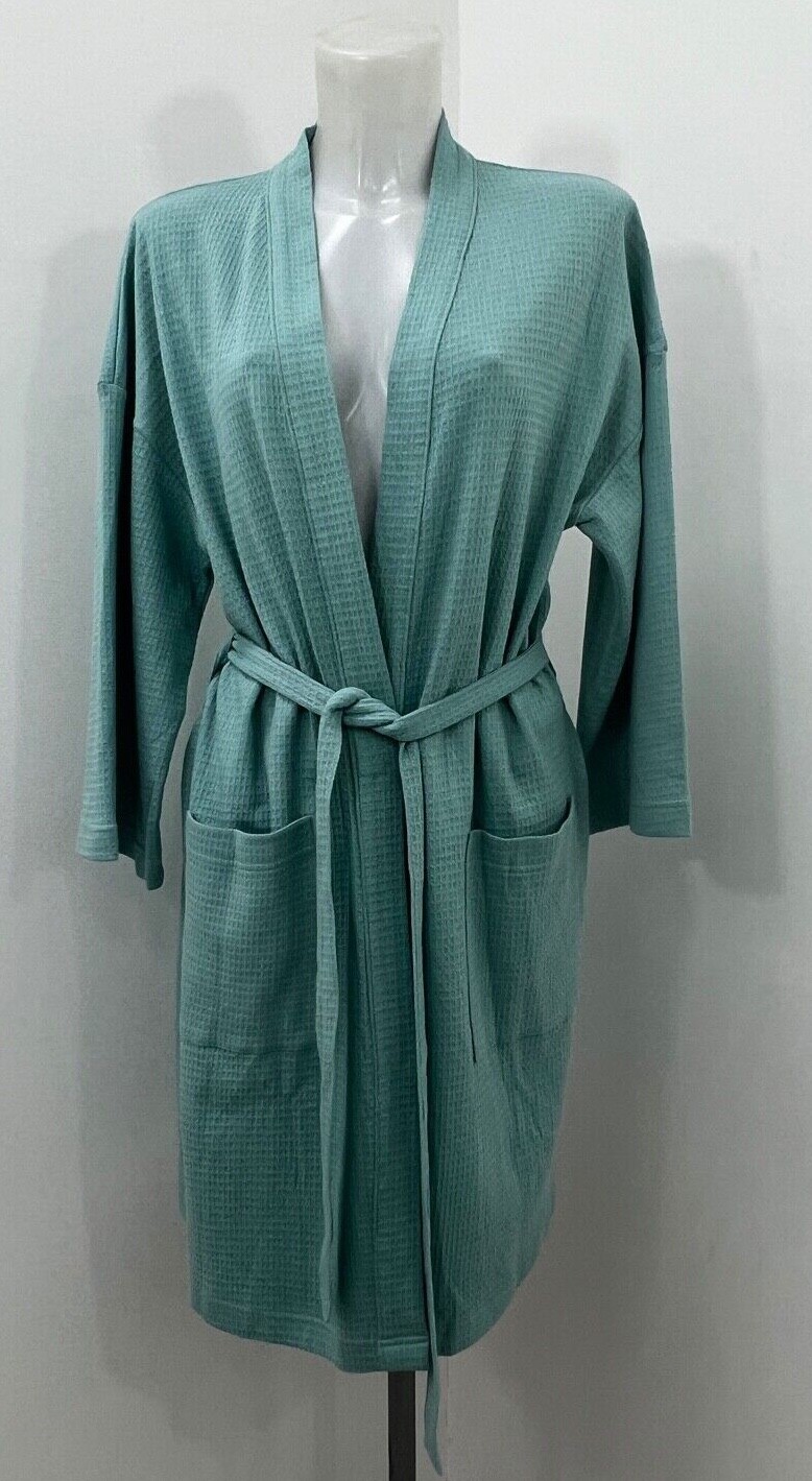 Ex Marks & Spencer Ladies Pure Cotton Waffle Dressing Gown In 5 Colours