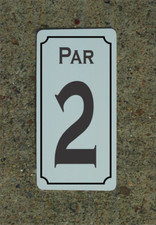 Par 2 Metal Sign for Golf Course Club Driving Range Pro Shop Bar
