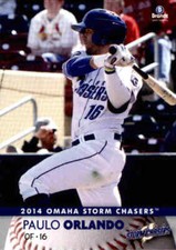 2014 Omaha Storm Chasers Brandt #18 Paulo Orlando Sao Paulo Brazil Baseball Card