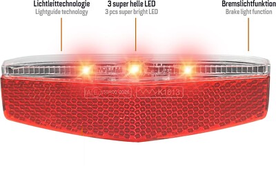 E-Bike Gepäckträger LED Fahrrad Rücklicht Bremslicht StVZO Fahrradbeleuchtung