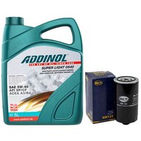 MotoröL Set 5W-40 Addinol 5 Liter + ÖLfilter SM 122 FüR VW Transporter IV Bus