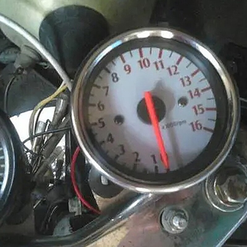Motorcycle Tachometer 1.6W Metal Housing Electronic Inductive Pointers