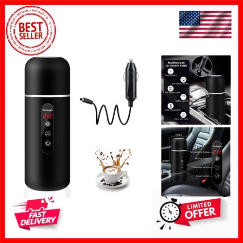 Car Kettle, 12V/24V Portable Electric Travel Kettle 420ML & 304 Stainless Ste...