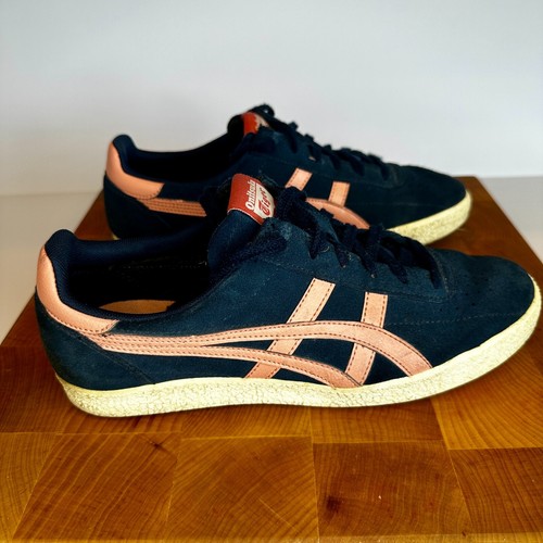 Asics Onitsuka Tiger Blue Suede Pink-Vickka Women's Size 8.5 Shoes D3Q1L