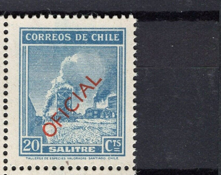 CHILE 1948 Sc.O60 20c blue saltpeter OFICIAL NO wmk MNH