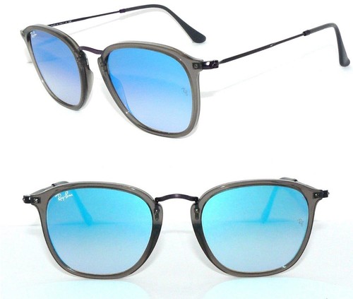 RAY BAN SONNENBRILLE GRAU BLAU VERSPIEGELT RB 2448 6255/4O BRILLE 2447 ETUI 3253