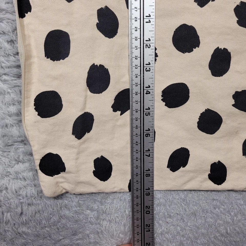 Ikea ODDNY Pillow Cushion Cover Zip Light Beige Dot Pattern Black, 20x20 - Image 2 of 4