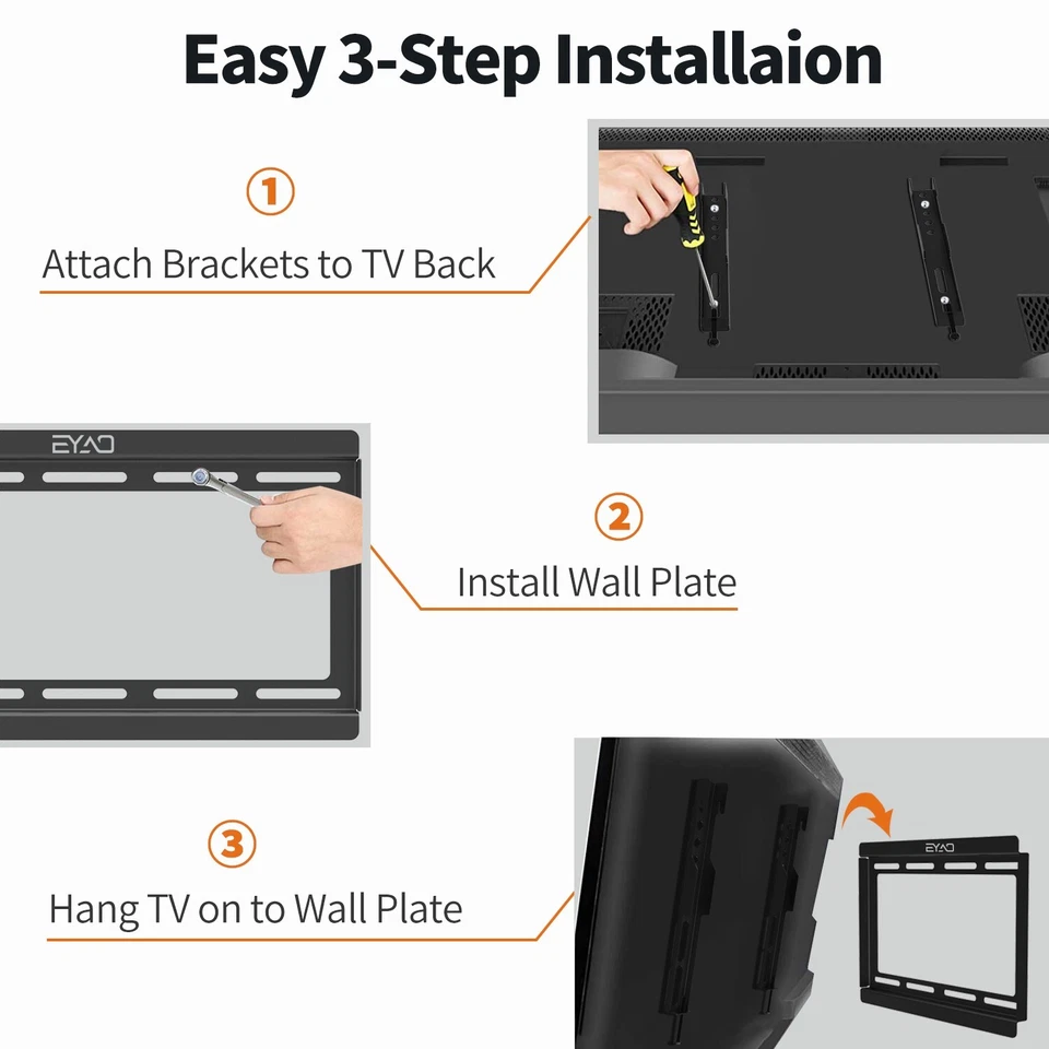 Soporte de montaje en pared fijo TV LCD LED VESA 22 23 24 26 27 28 32 37 40 42 Foto 4 de 4
