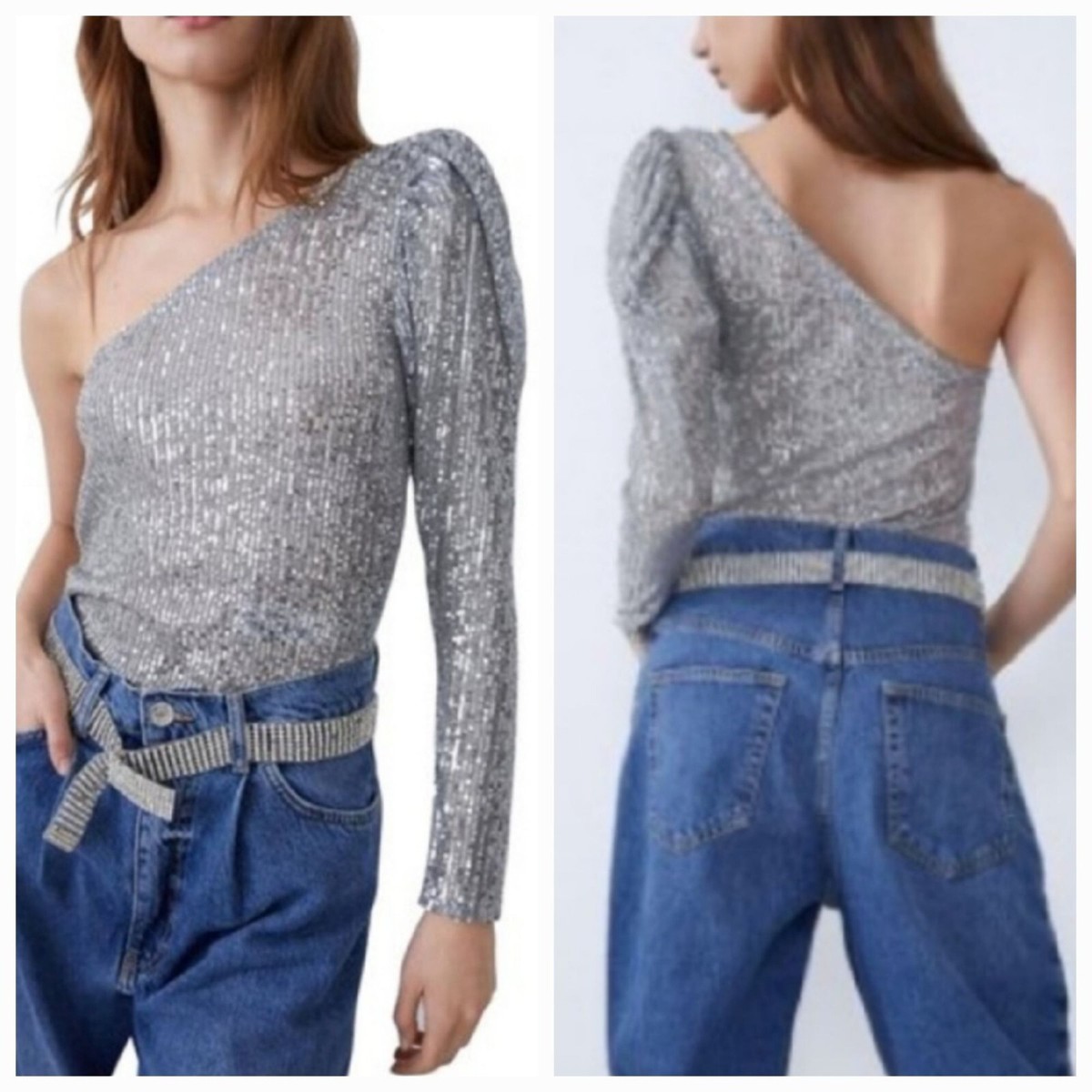 Body Plateado Bodysuit Showpo Mayrin Plateado, Un Hombro Con