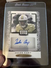 Jalen Camp 2021 Sage Hit Black Rookie Autograph, Georgia Tech Yellow Jackets