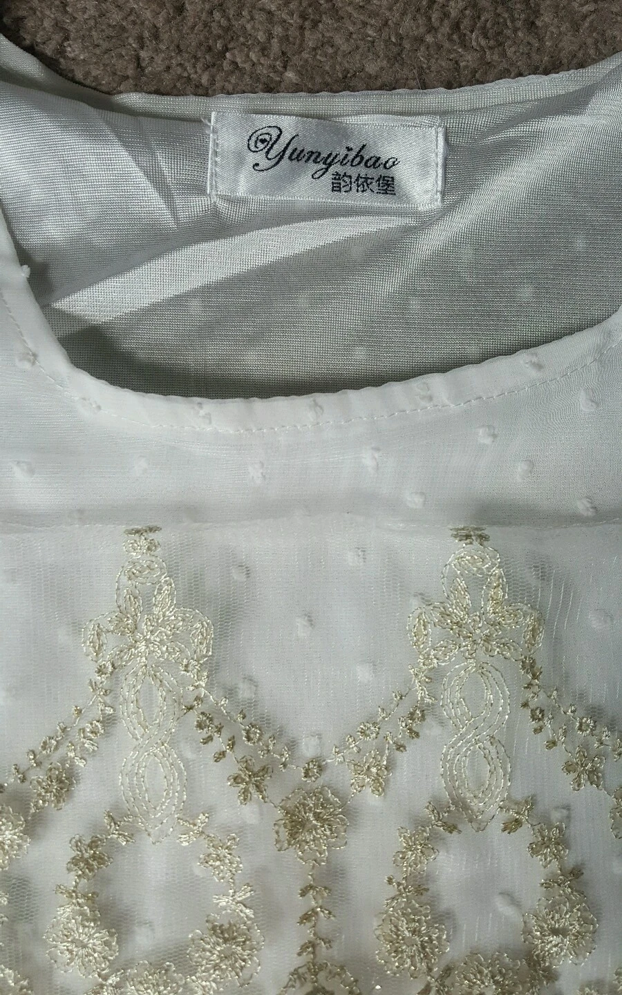 OFF WHITE Abito donna Yunyibao trasparente bianco sporco tg. Md.