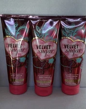 Set of 3 Bath & Body Works VELVET SUGAR Ultimate Hydration Body Cream BRAND NEW