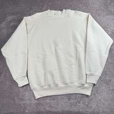Vtg Cream Blank Sweatshirt Fruit Of The Loom Size XL Crewneck 90's Minimalist