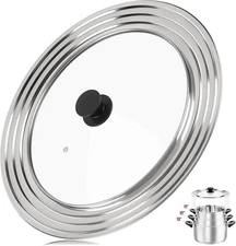 "Pan Lid Fits 11, 12 & 13 Inch Cookware, Universal Lid for Pots, Pans and Skille