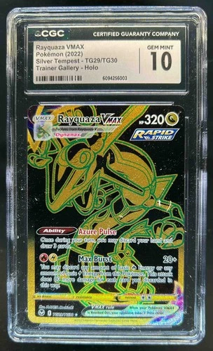 2022 Pokemon Silver Tempest Rayquaza VM Trainer Gallery Holo #TG29/TG30 CGC 10