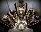 Huge Vintage Jewelry Lot Redesign, Costume. Guess Damascene Brooch Daisy Fuentes
