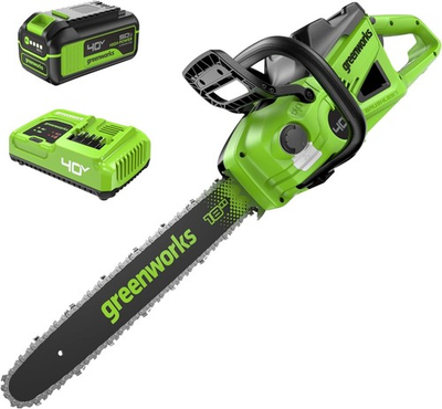 #ad Greenworks 40V 18quot; Brushless Cordless Chainsaw 5.0Ah Battery and Charger Includ $262.50