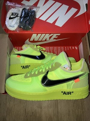 Off-White C/O Nike Air Herren Sneaker Gr. 43 Leuchtgrün Neu