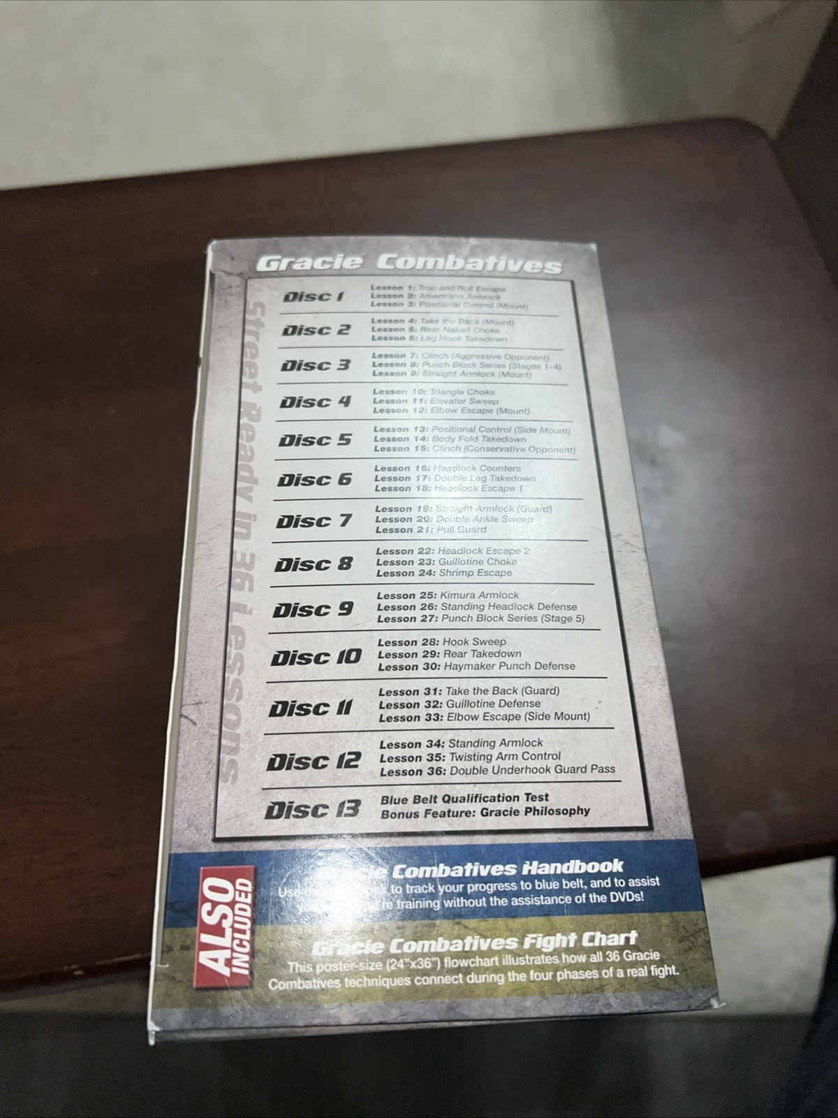 Gracie Combatives DVD 13 Discs Book Poster Complete Set BLUE BELT QUALIFICATION