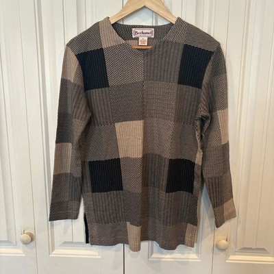Bechamel Tan And Black Plaid Top Size PP