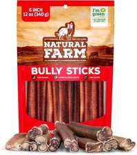 Bully Sticks Odor-Free 6 Inch 12 Ounces Packaged by Weight 100 Beef Pizzle