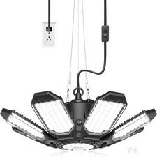 Motion Sensor Garage Light Plug in - 25000LM Motion Sensor Shop Light with 8+1 L