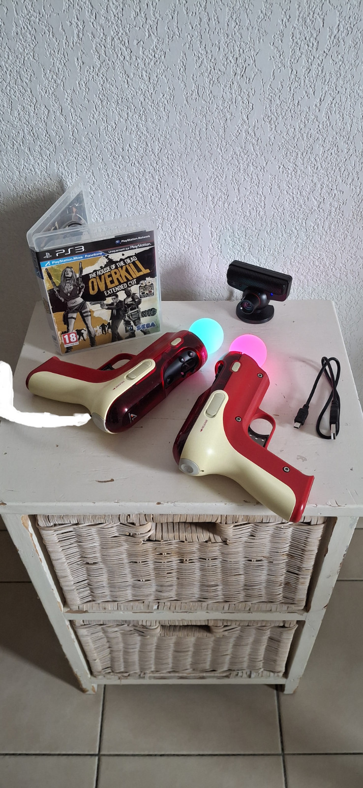 Lot Manette PS Move + Pistolet + House of the Dead Overkill Playstation PS3