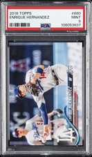 2018 TOPPS #680 ENRIQUE HERNANDEZ PSA 9
