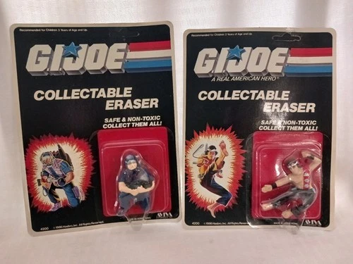Vintage 1986 GI Joe Collectible Eraser Set Of 2 - In Original Package