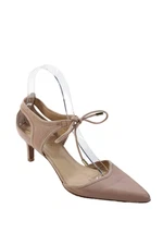 Franco Sarto Women's Pointed Toe kitten Heels Tie Ankle Pink Sandals Size 7