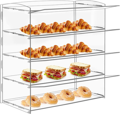 4-Layer Acrylic Bakery Display Case for Pastries, Donuts & Cookies