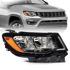 For 2017-2021 Jeep Compass Headlight Assembly Black Housing Passenger Side