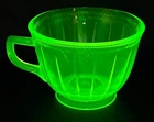 Federal Glass Colonial Fluted Rope Coffee Cup Uranium UV Glow | Vintage ca. 1930